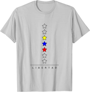 Venezuelan Flag 7 Stars Libertad Minimalist Tricolor gift T-Shirt - T-Shirt | Ash