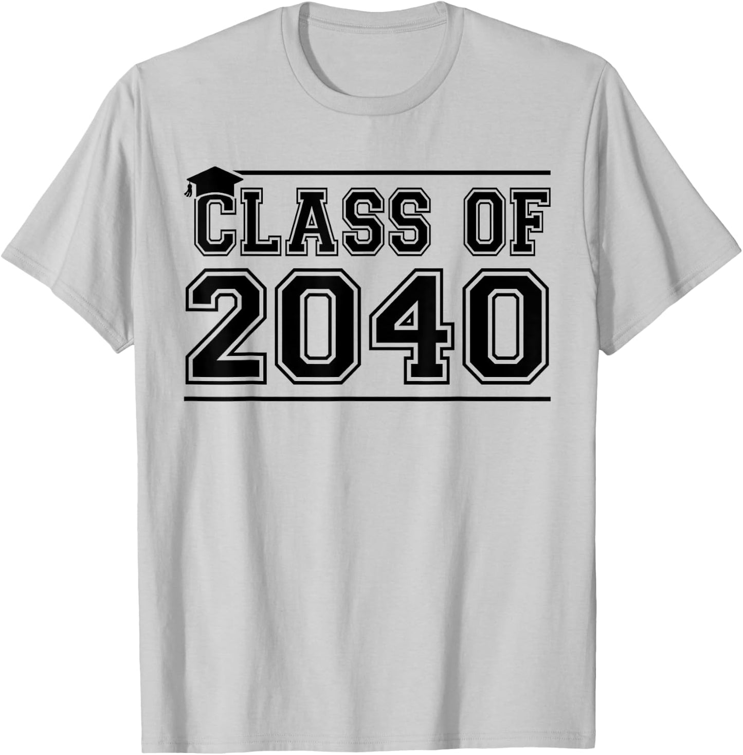 Class of 2040 Grow With Me Handprints On Back K to 12 Grade T-Shirt - T-Shirt | Ash