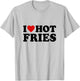 French Fries Lover Fast Food Gifts I Love Hot Fries -Adults White Small Classic Fit Short Sleeve Classic T-Shirt - T-Shirt | Ash