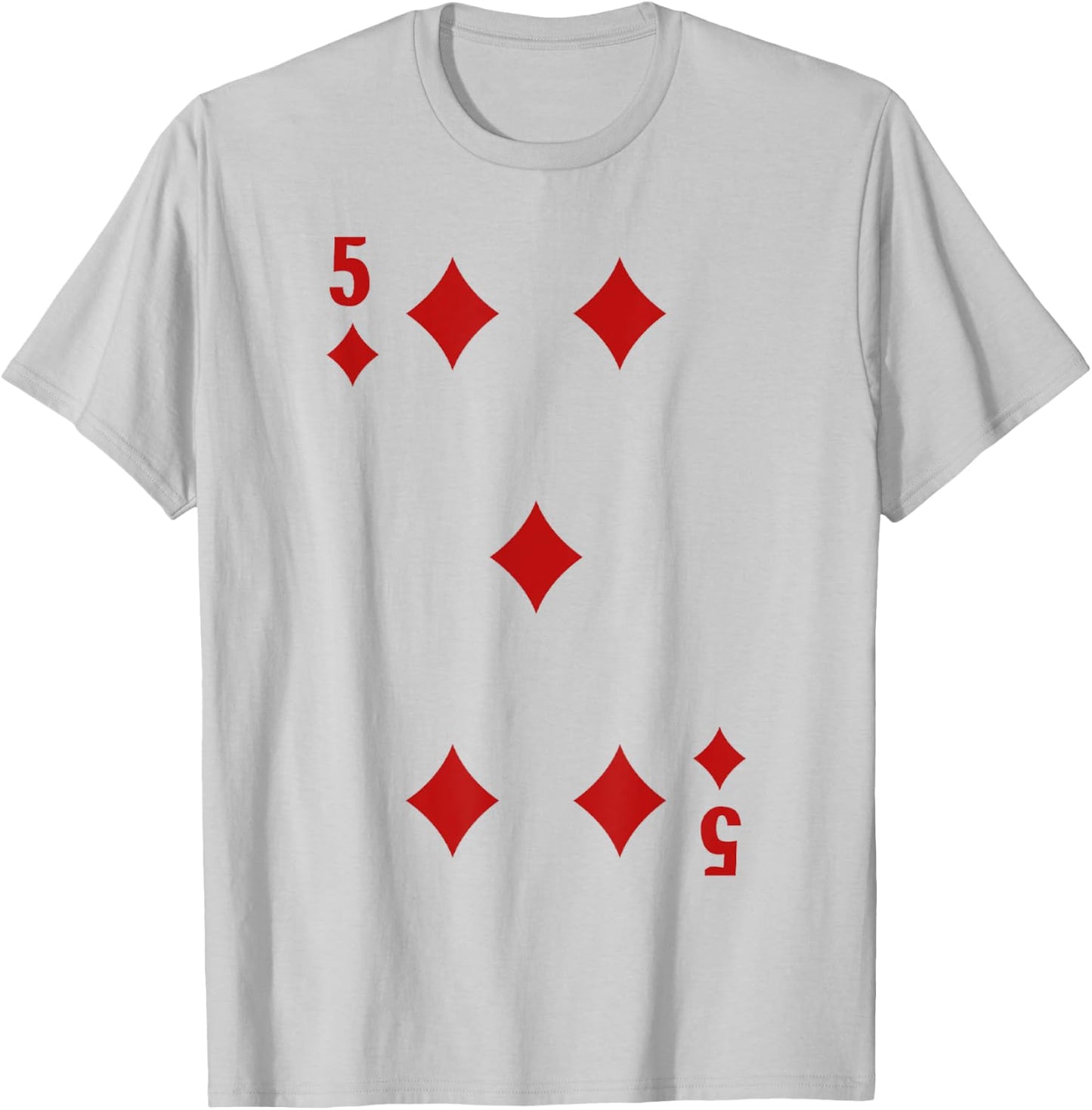 5 of Diamonds Playing Cards Halloween Costume Group Matching T-Shirt - T-Shirt | Ash