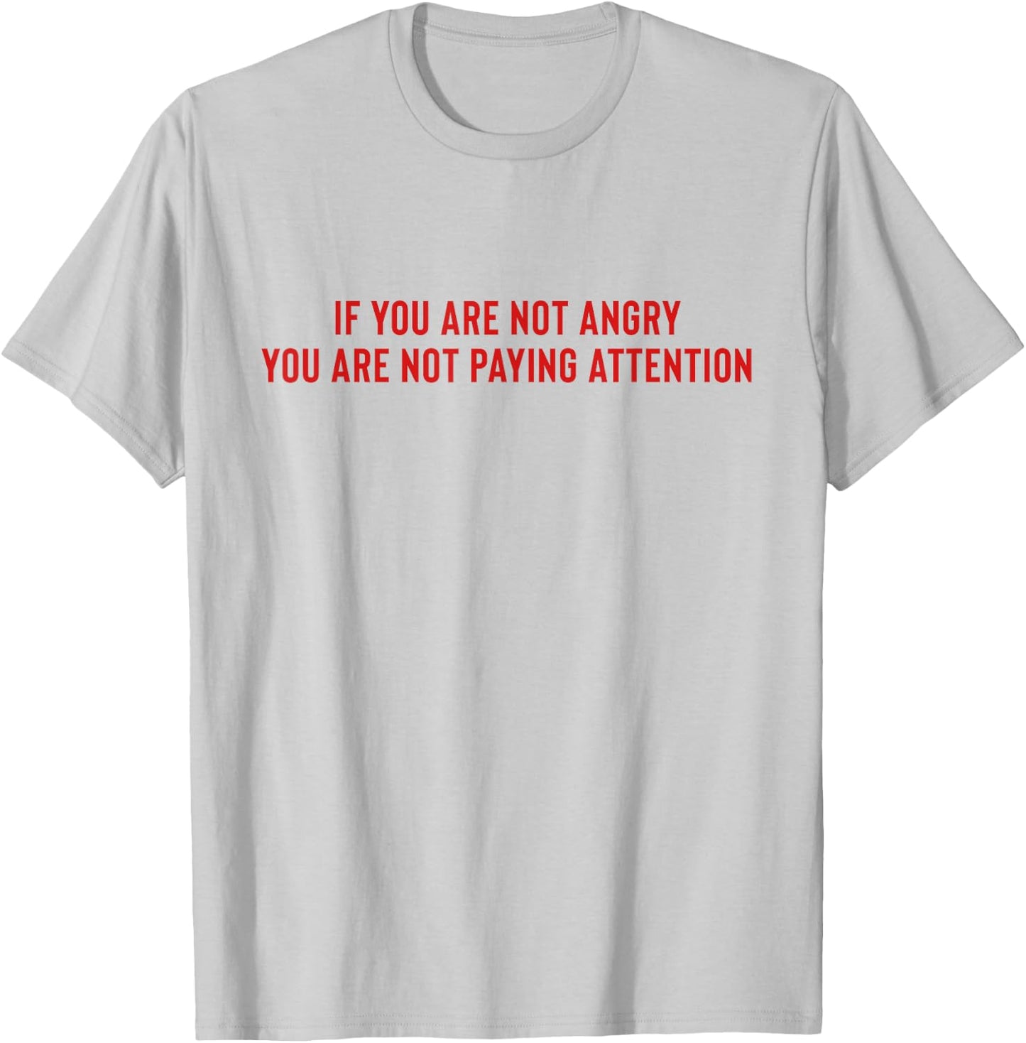 If You Are Not Angry You Are Not Paying Attention T-Shirt - T-Shirt | Ash