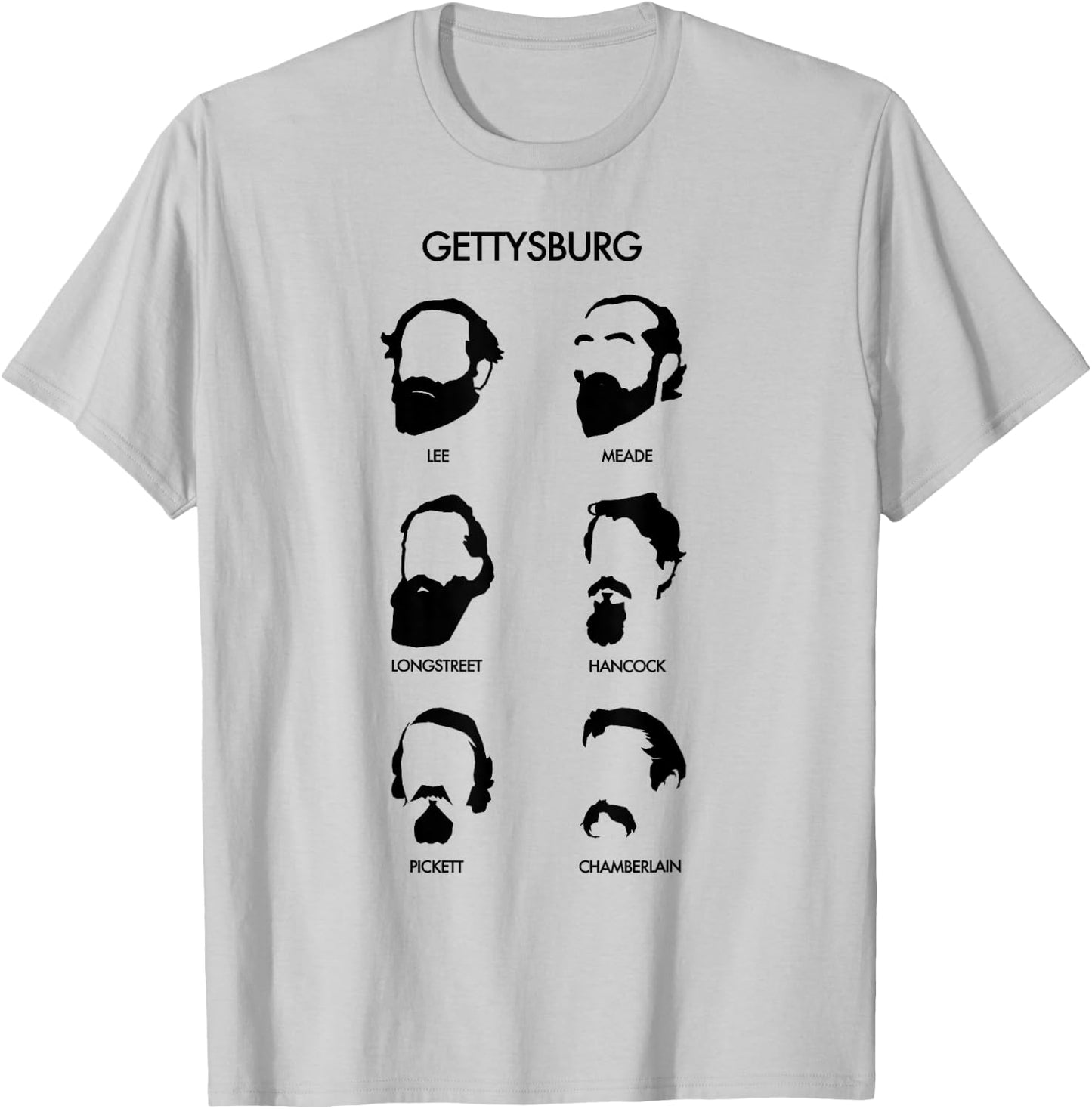 American Civil War Beards of Gettysburg Lee Meade Longstreet T-Shirt - T-Shirt | Ash