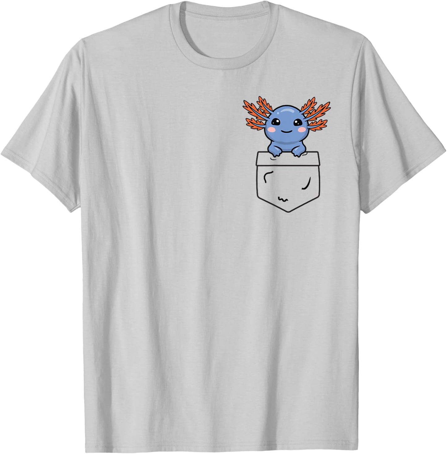Axolotl Gifts, Pop up Axolotl, Pocket Axolotl T-Shirt - T-Shirt | Ash