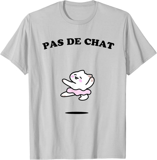 Cute Chibi Ballet Cat jumping a Pas De Chat Dance move T-Shirt - T-Shirt | Ash