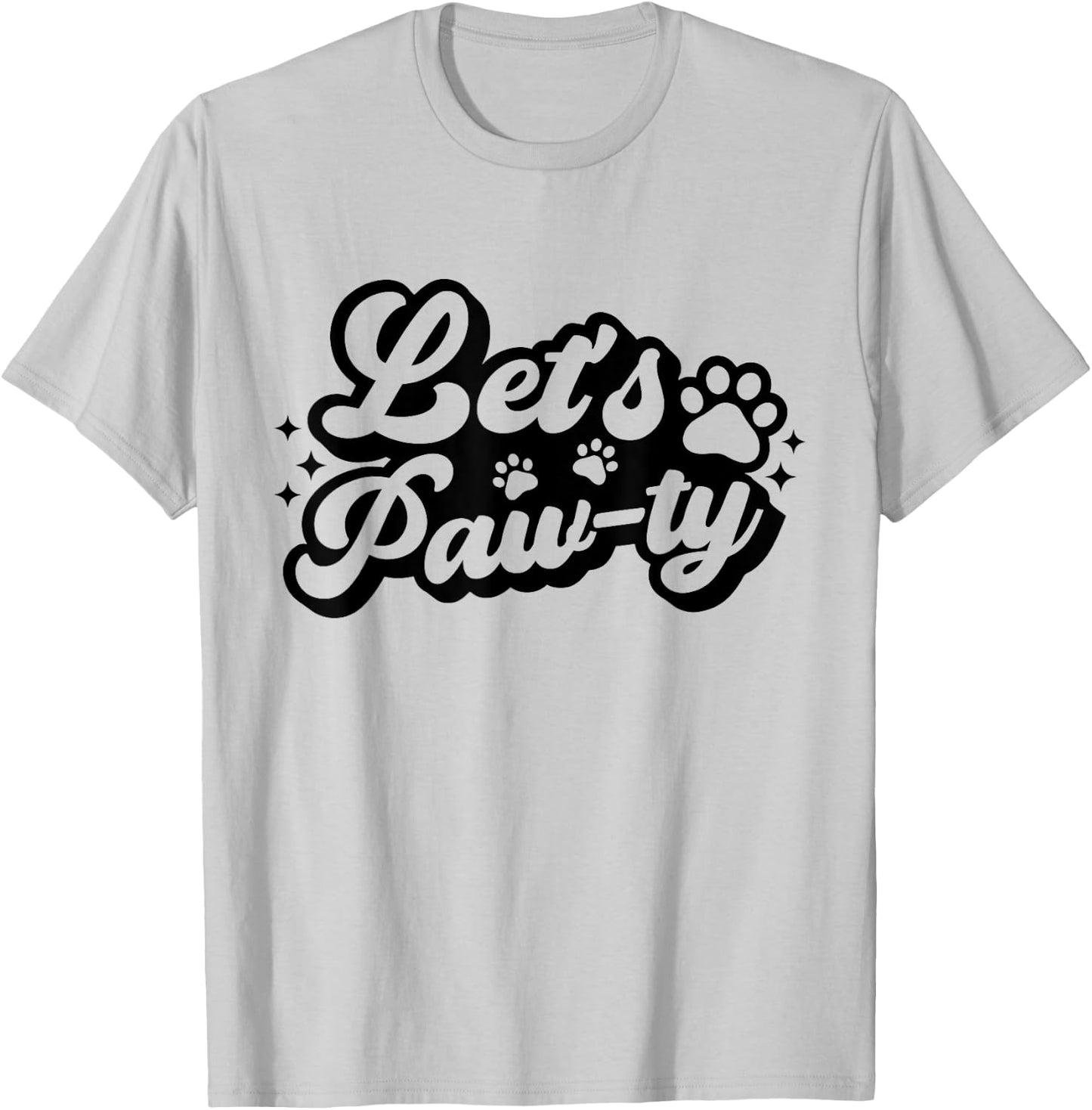 Let's Paw-ty Love Dogs Mom Birthday Dog Bday Boy Girl Pawty T-Shirt - T-Shirt | Ash