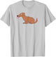 Cute Dog Smiling Simple Funny Cool Doggie Cartoon T-Shirt - T-Shirt | Ash