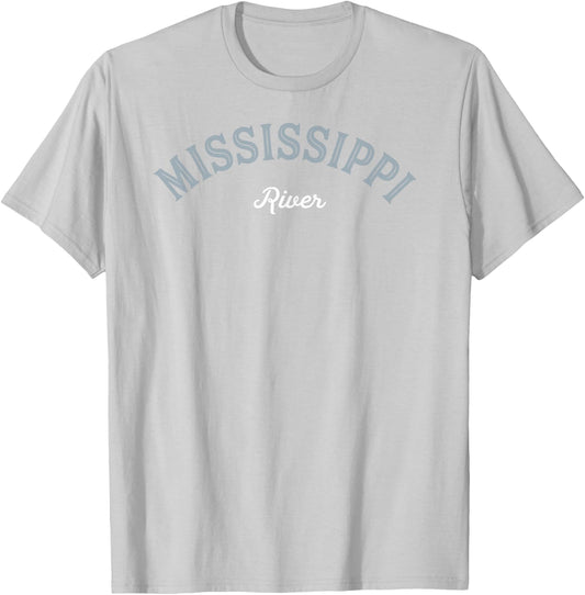 Mississippi River North America Tour Arched Retro Men Women T-Shirt - T-Shirt | Ash