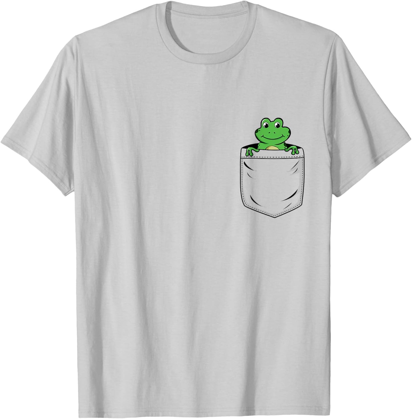 Frog Lovers Cute Funny Frog In Pocket T-Shirt - T-Shirt | Ash