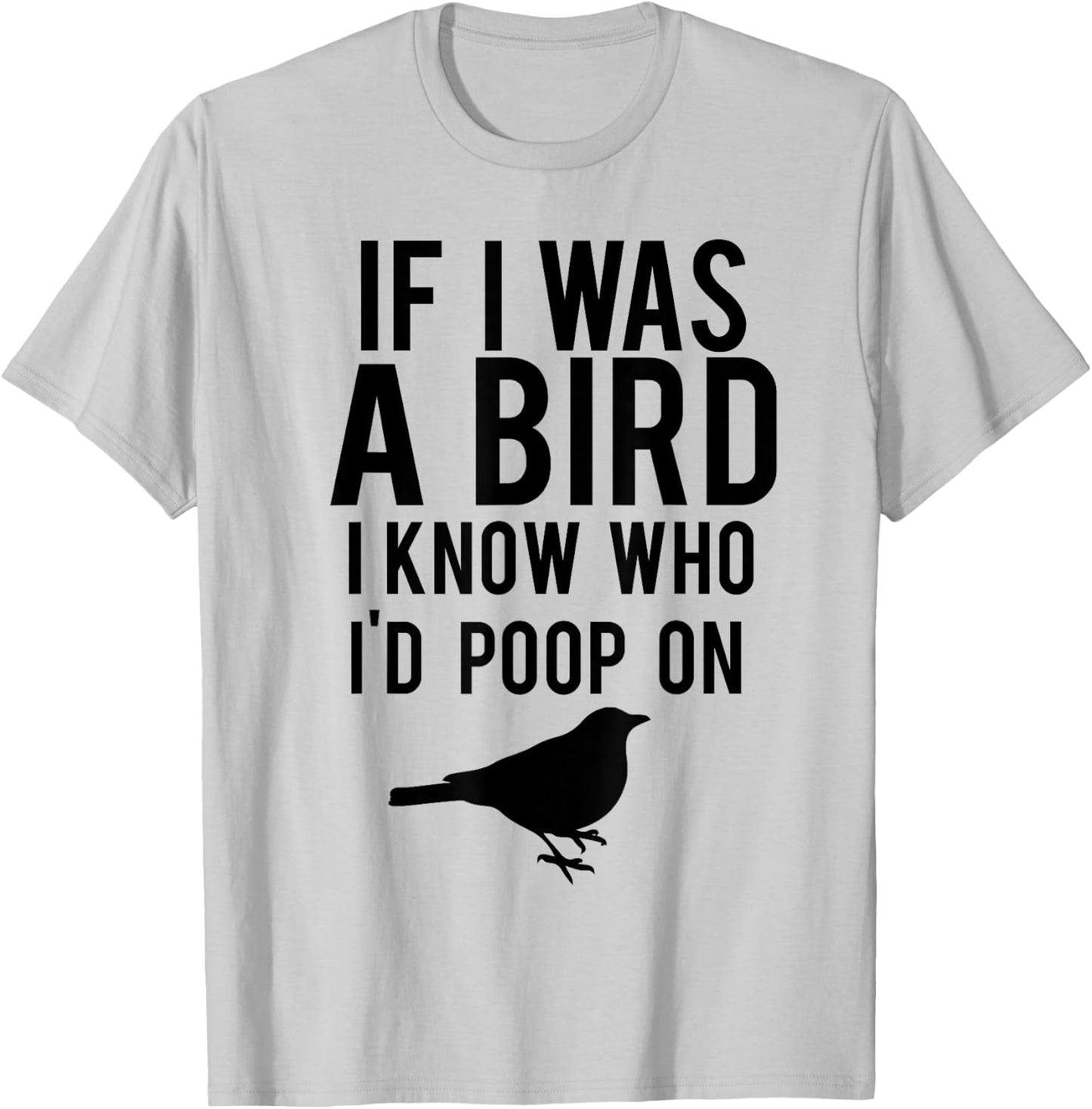 If I Was A Bird I Know Who I'd Poop On Funny T-Shirt - T-Shirt | Ash
