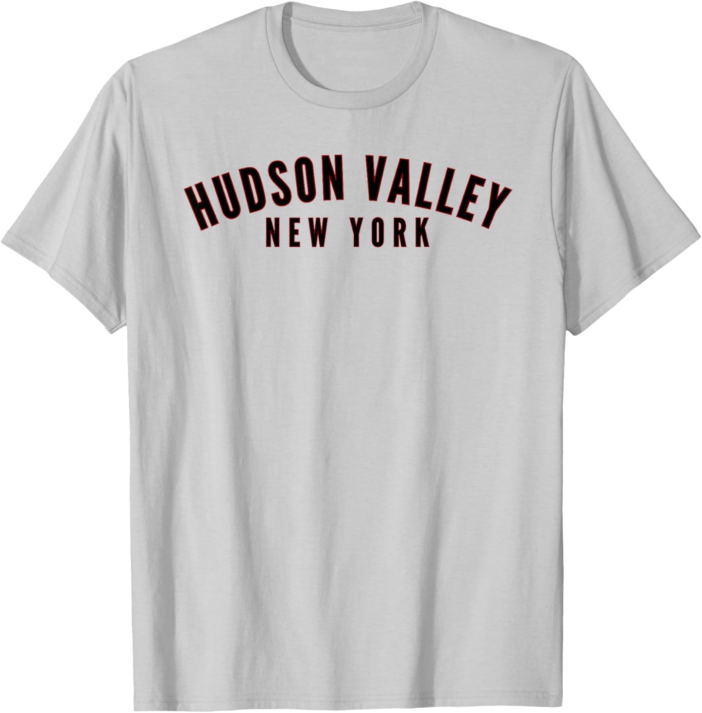 Hudson Valley New York, NY Classic Minimalistic Curved Text T-Shirt - T-Shirt | Ash