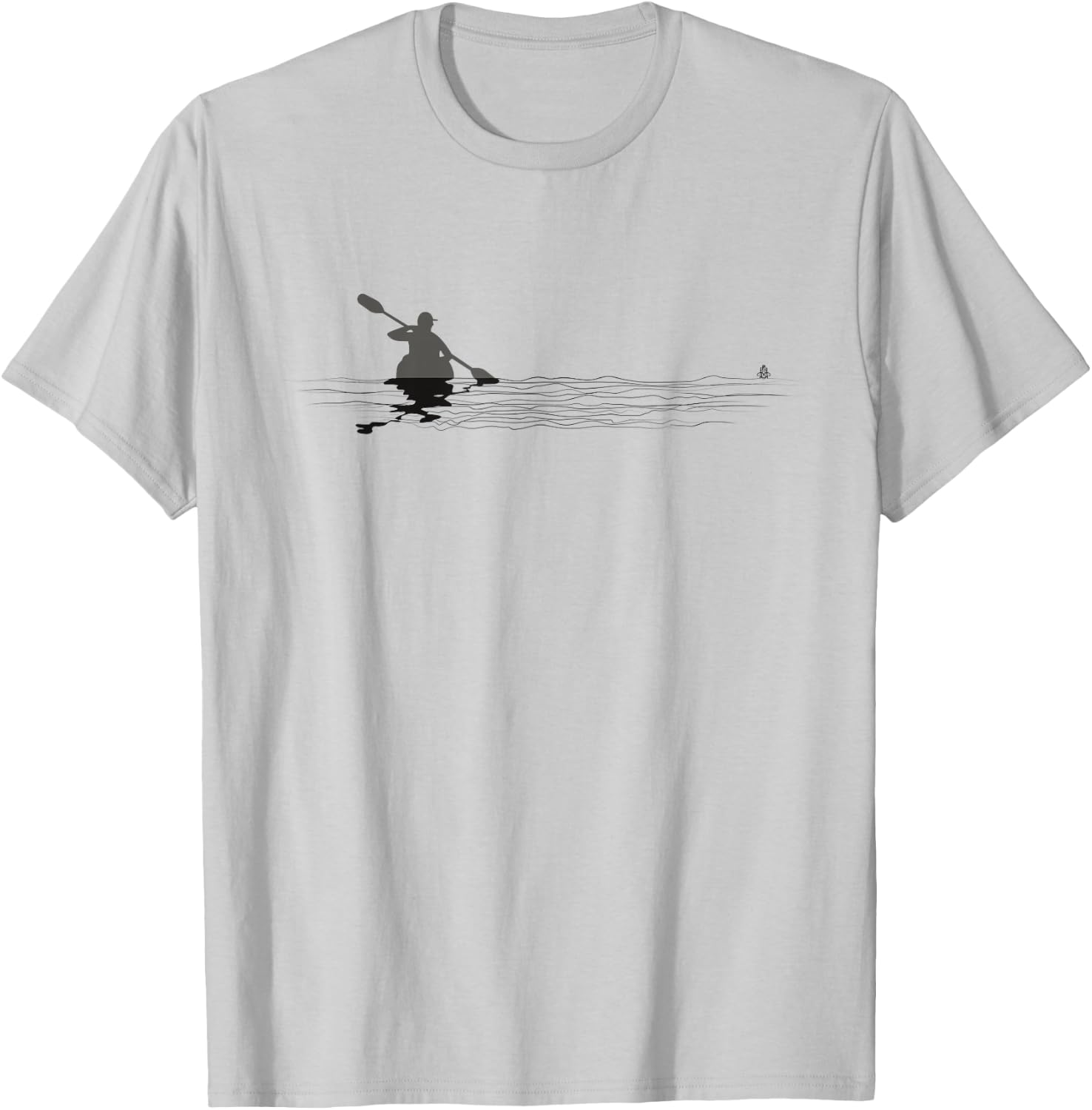 Kayaking Graphic Kayak Figure Kayaker Canoe Paddling T-Shirt - T-Shirt | Ash