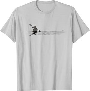 Kayaking Graphic Kayak Figure Kayaker Canoe Paddling T-Shirt - T-Shirt | Ash