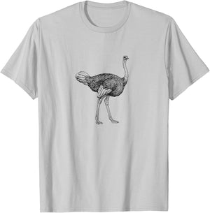 Vintage Ostrich Graphic Funny Ostrich Hipster T-Shirt - T-Shirt | Ash