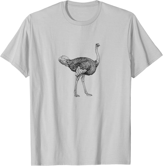 Vintage Ostrich Graphic Funny Ostrich Hipster T-Shirt - T-Shirt | Ash