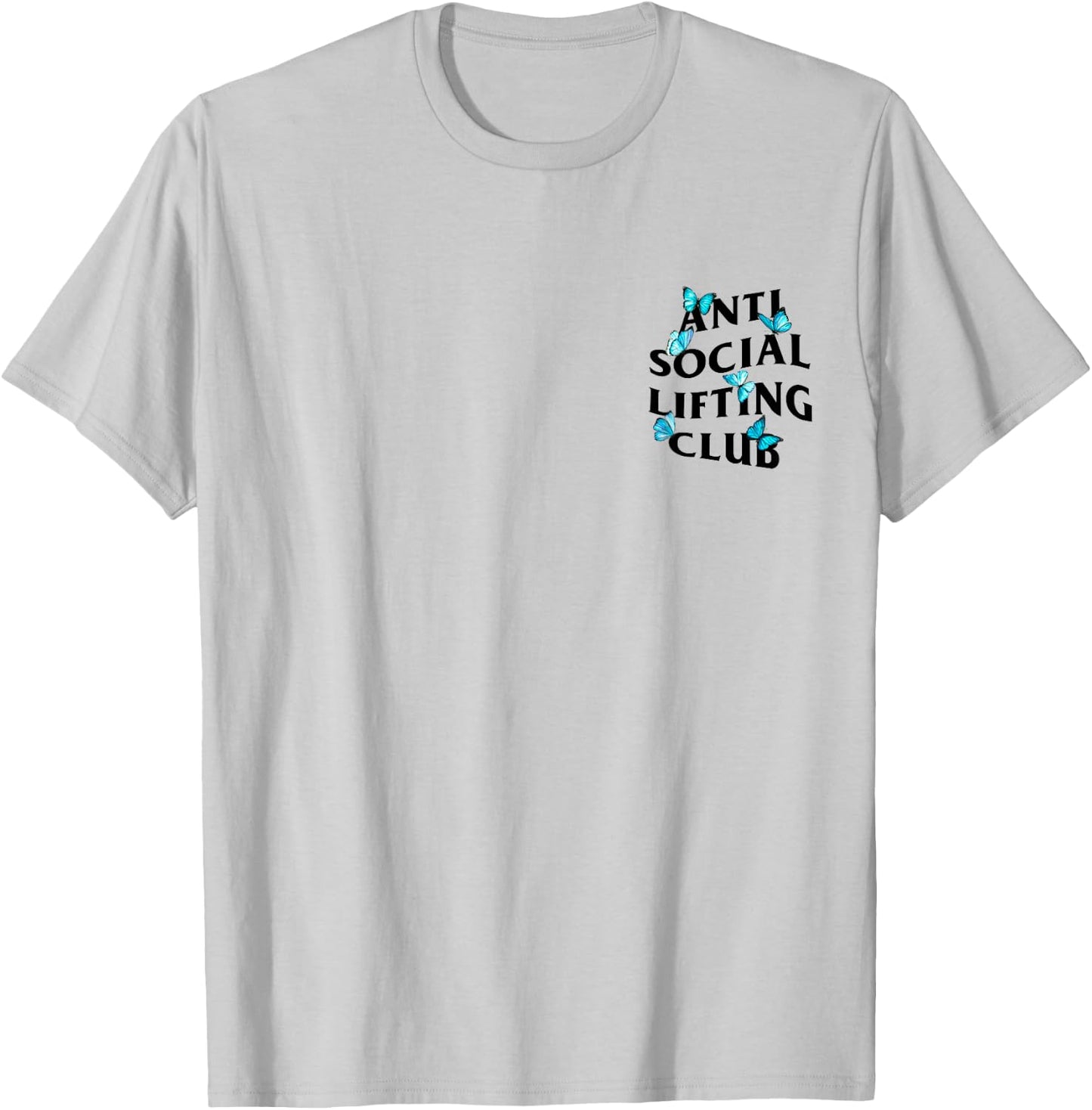 Anti Social Lifting Club with butterflies T-Shirt - T-Shirt | Ash