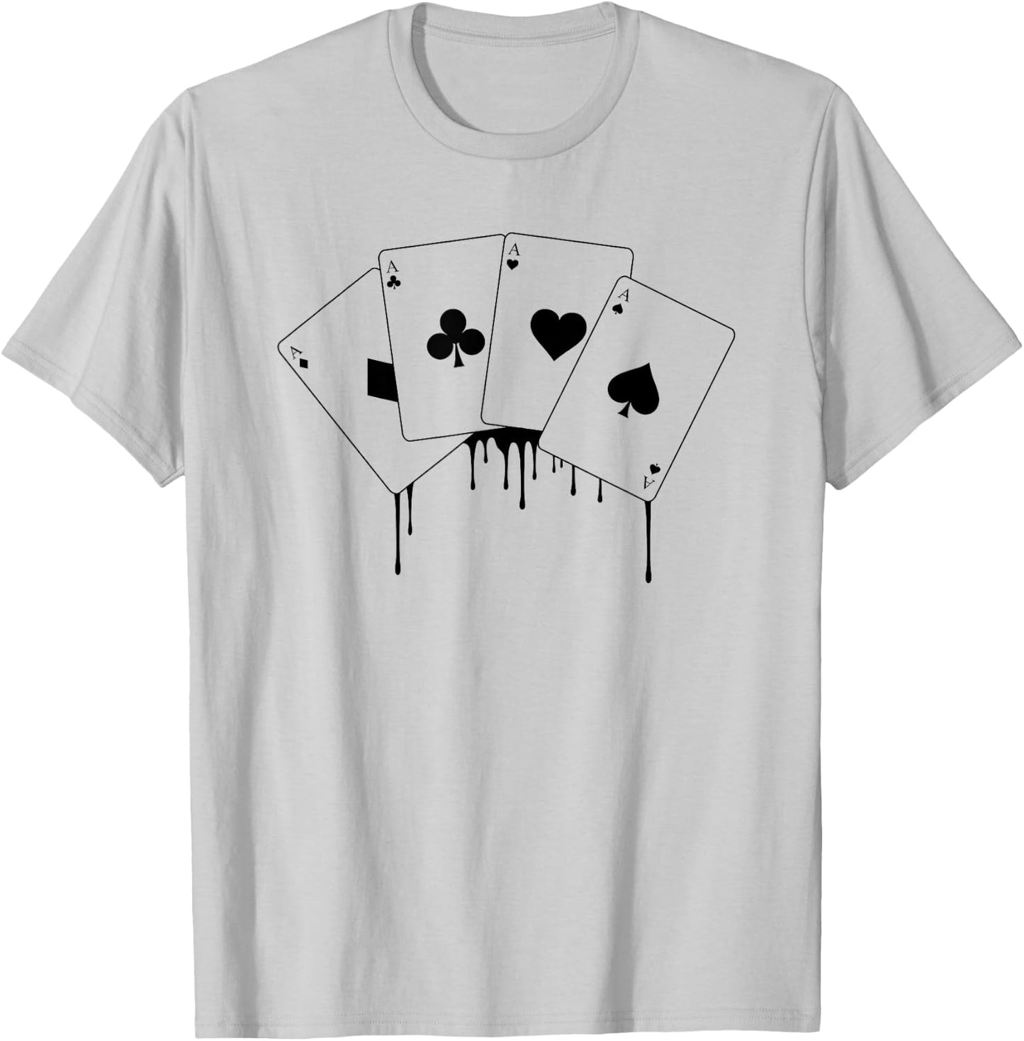 Vintage Hearts Spades Diamonds Clubs Graphic Casino Poker T-Shirt - T-Shirt | Ash