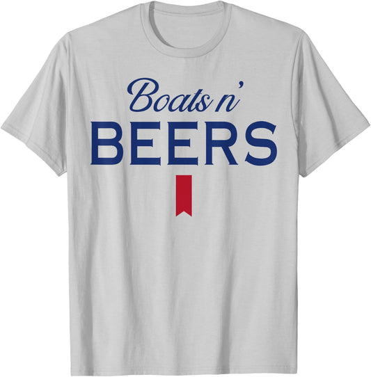 Boats n' Beers T-Shirt - T-Shirt | Ash