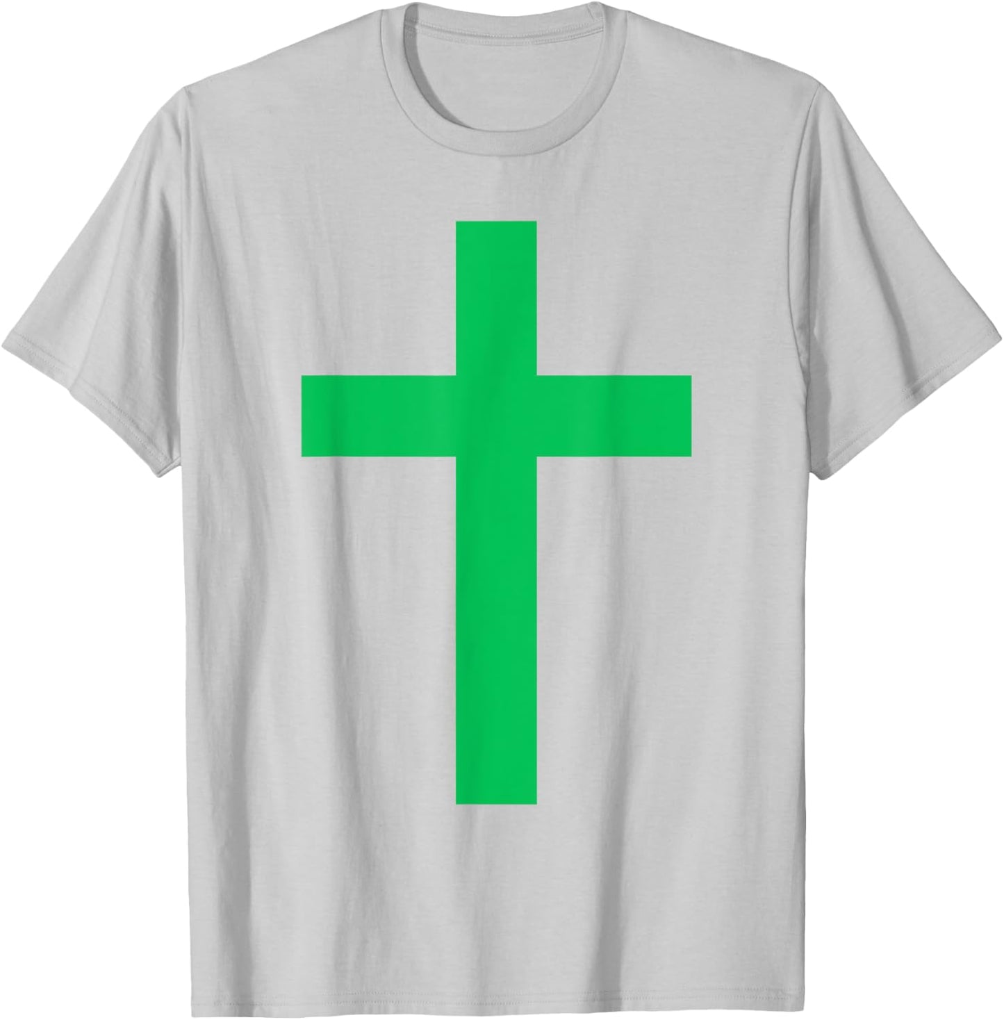 Green Christian Jesus Cross White T-Shirt - T-Shirt | Ash