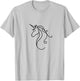 Biogeometry Elegant Minimalist Unicorn Sleek Line Art Print T-Shirt - T-Shirt | Ash
