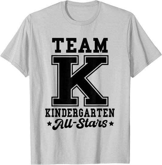 Team Kindergarten All-Stars Back To School Sports Jersey T-Shirt - T-Shirt | Ash