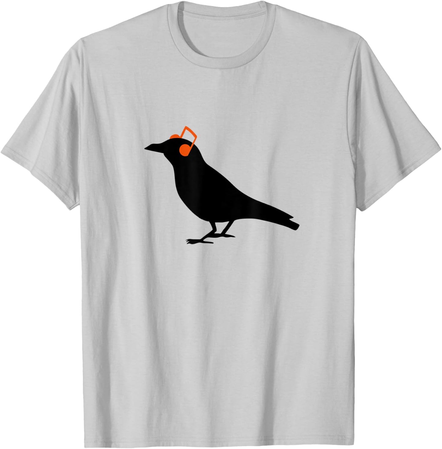 Headphones Headphones notes Raven Bird Hipster T-Shirt - T-Shirt | Ash