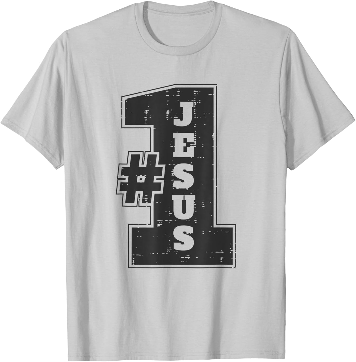 Jesus The Number One | Cool Christian Jesus Vintage T-Shirt - T-Shirt | Ash