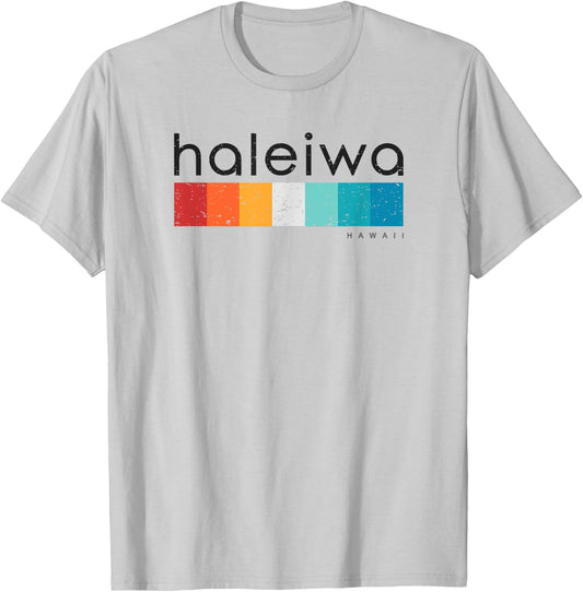 Vintage Haleiwa Hawaii Retro Design T-Shirt - T-Shirt | Ash