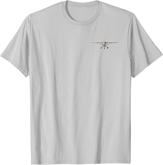 Pilot C172 Flying Airplane Mode On (2-Sided) T-Shirt - T-Shirt | Ash