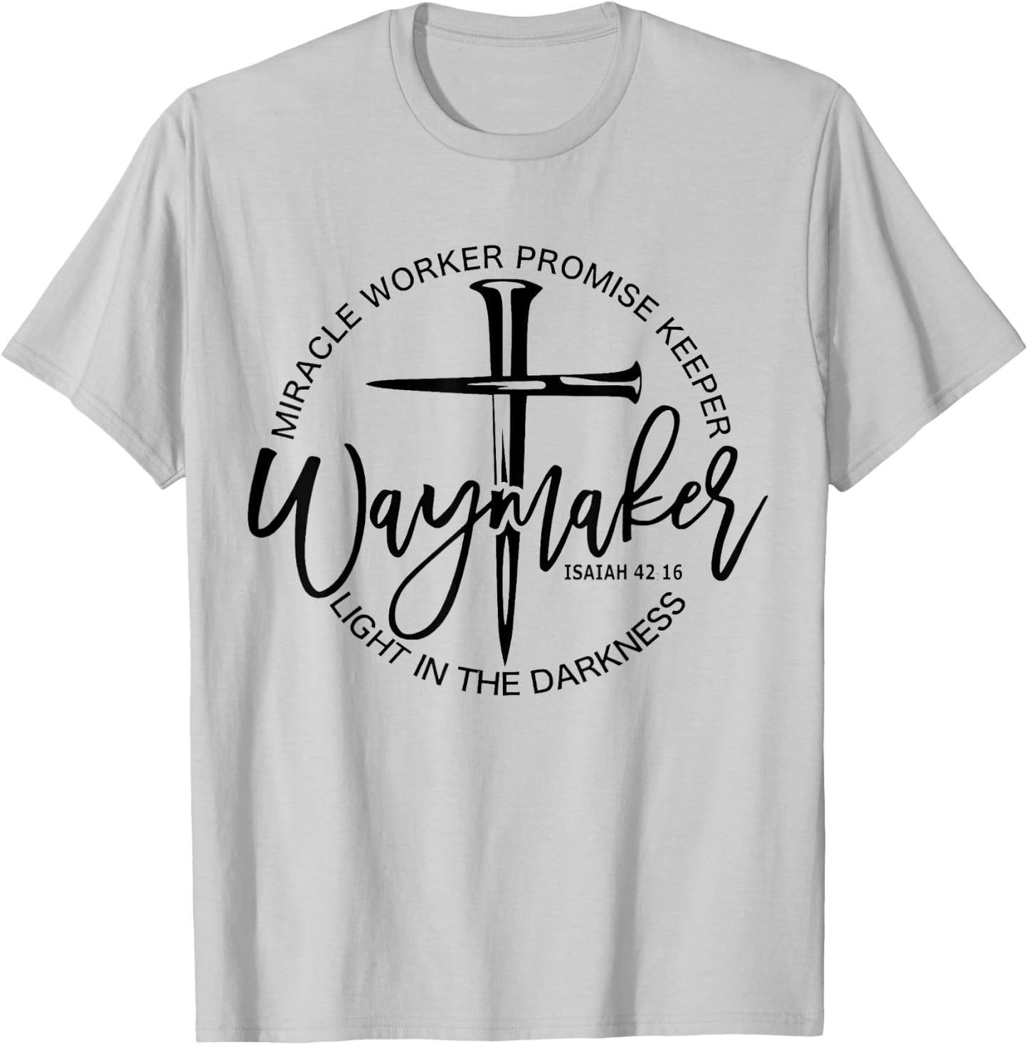 Vintage Waymaker Promise Keeper Miracle Worker Christian T-Shirt - T-Shirt | Ash