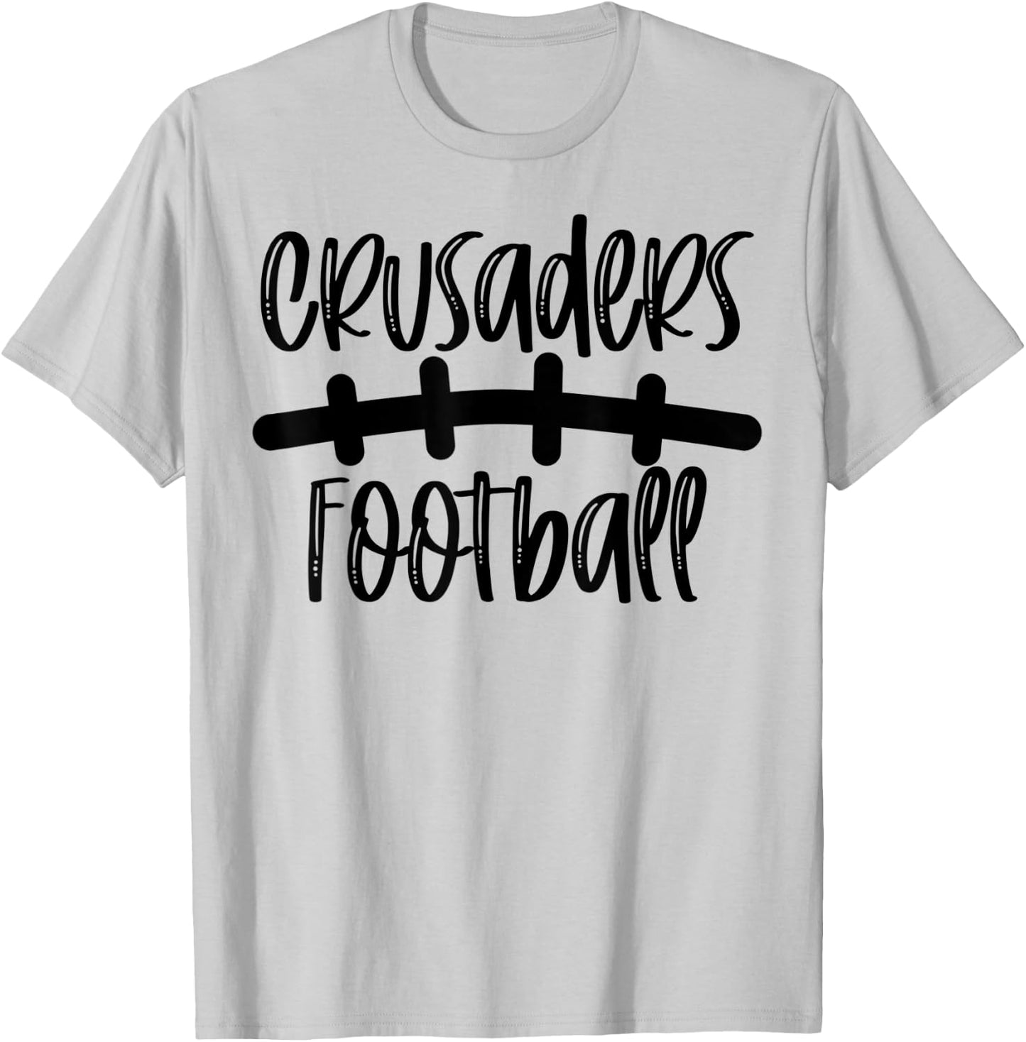 Crusaders Football School Spirit Team Mascot Game Night T-Shirt - T-Shirt | Ash