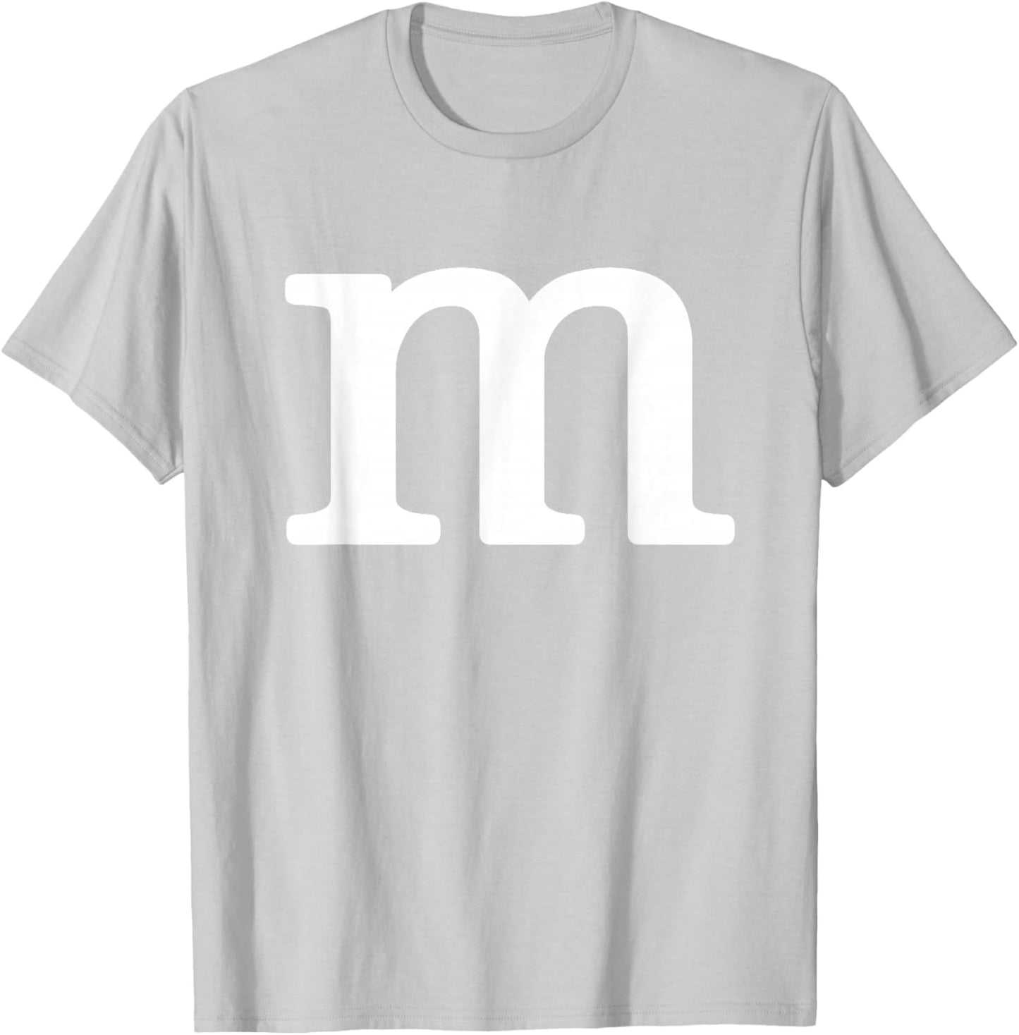 Letter M Funny Group Halloween Team Easy Lazy Costume T-Shirt - T-Shirt | Ash