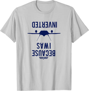 Top Gun Because I was Inverted Stamp T-Shirt - T-Shirt | Ash