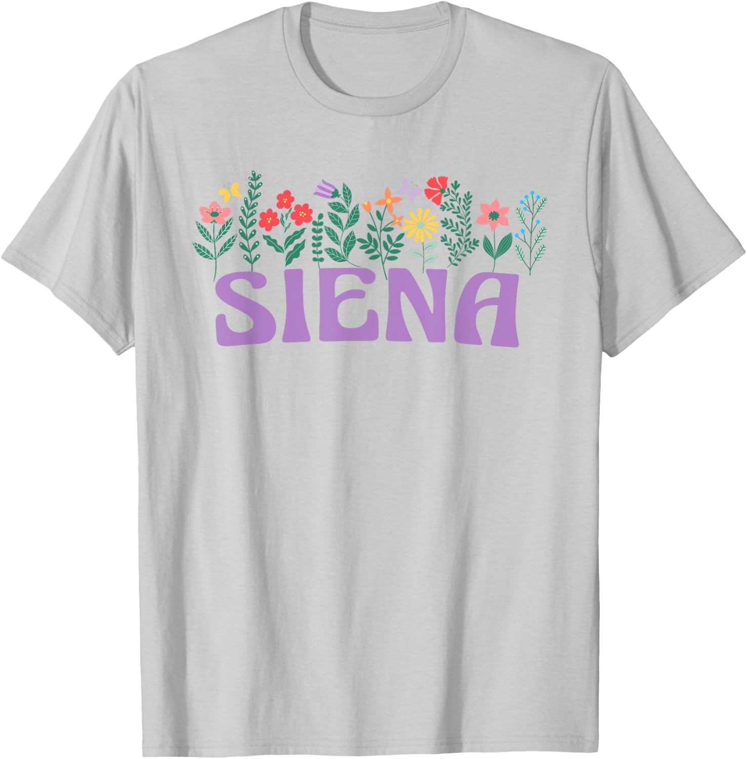 Wildflower Floral Siena First Name Mother's Day Women T-Shirt - T-Shirt | Ash