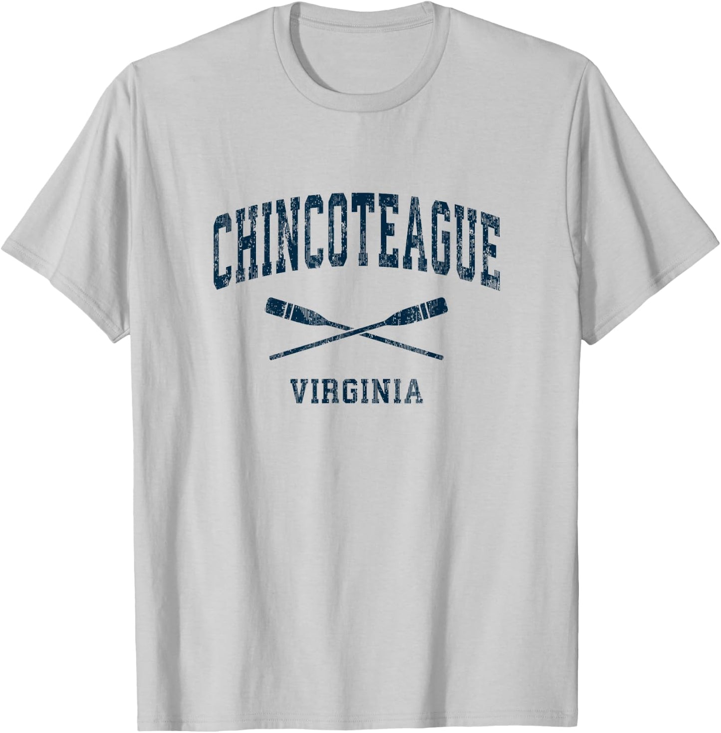 Chincoteague Virginia Vintage Nautical Paddles Sports Oars T-Shirt - T-Shirt | Ash