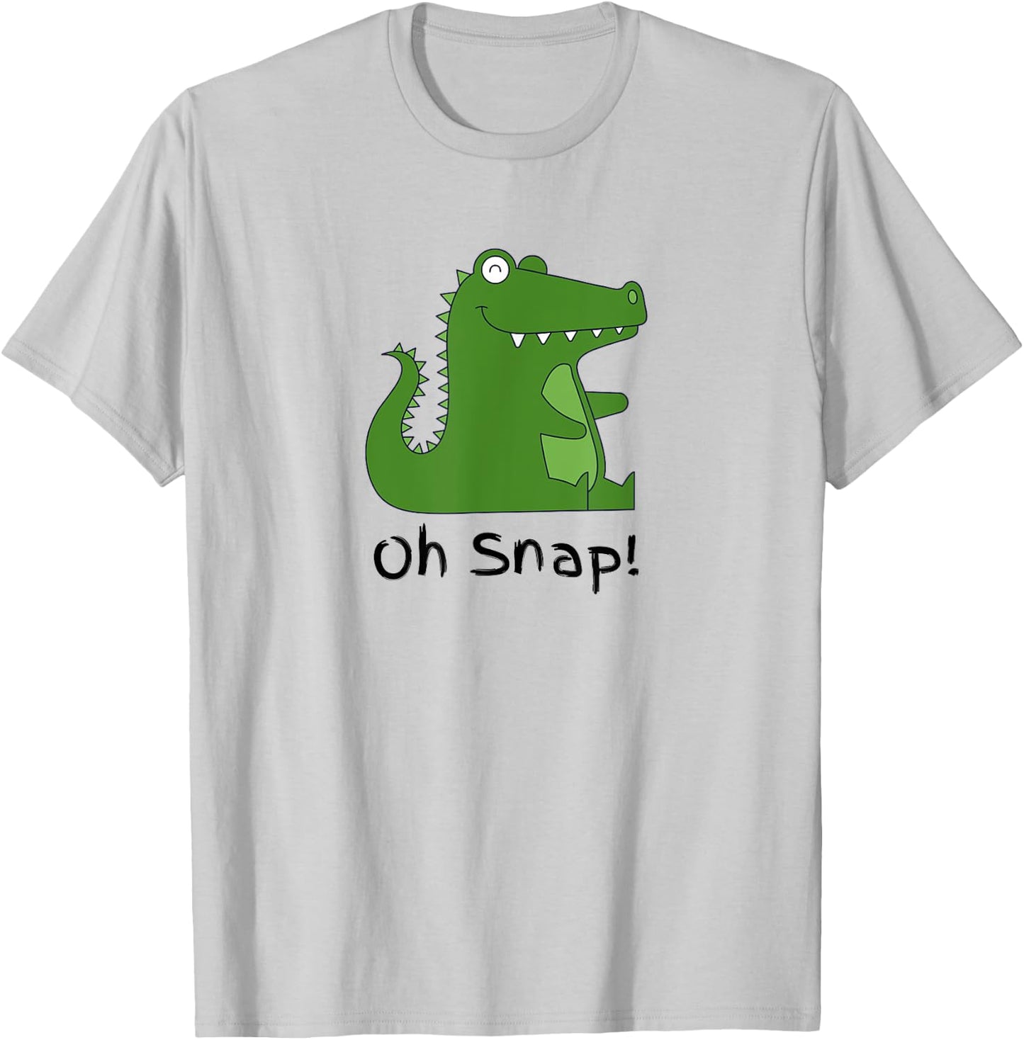 Oh Snap Statement, Alligator Funny Reptile Crocodile Graphic T-Shirt - T-Shirt | Ash