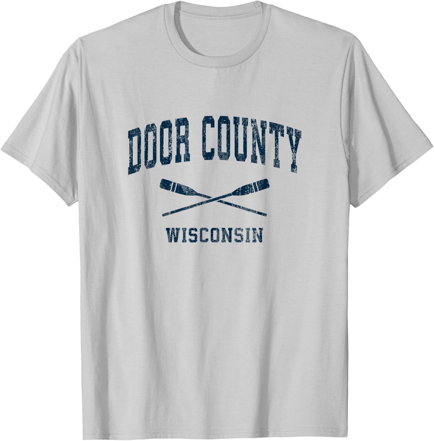 Door County Wisconsin Vintage Nautical Paddles Sports Oars T-Shirt - T-Shirt | Ash
