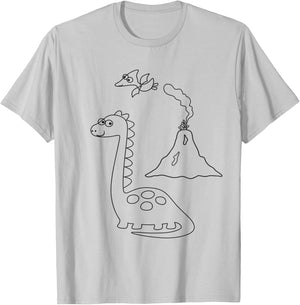 Creative Dino Dinosaurs - Paint & Paint Yourself T-Shirt - T-Shirt | Ash