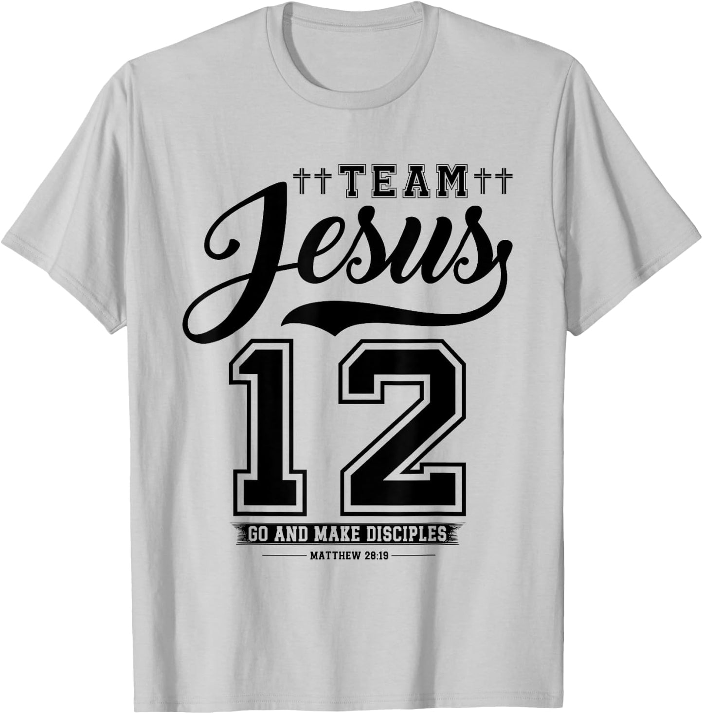 Jesus Baseball Team Jesus Christian Matthew 28:19 Verse T-Shirt - T-Shirt | Ash