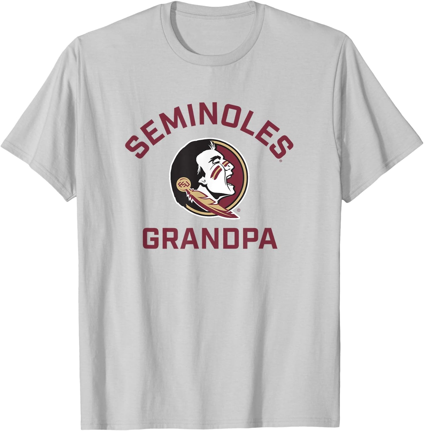 Florida State University FSU Seminoles Arched Grandpa T-Shirt - T-Shirt | Ash