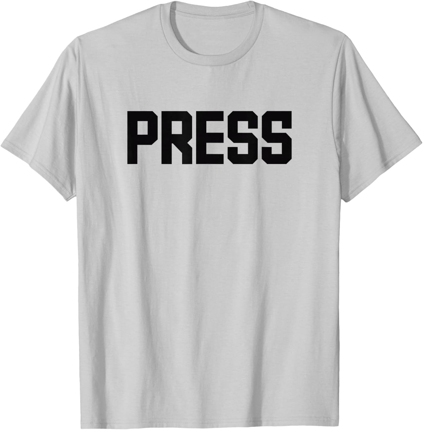 PRESS Black Text Design Ideal for Media Professionals T-Shirt - T-Shirt | Ash