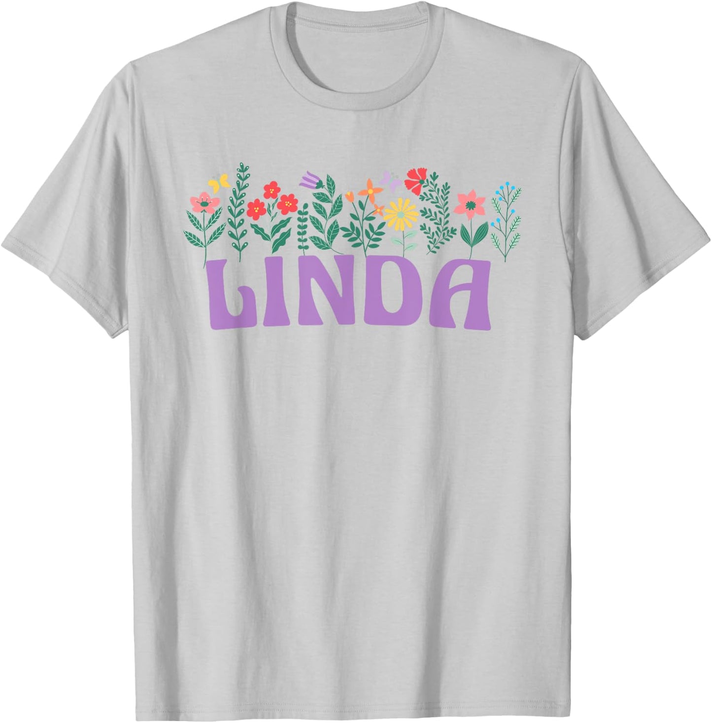 Wildflower Floral Linda First Name Mother's Day Women T-Shirt - T-Shirt | Ash