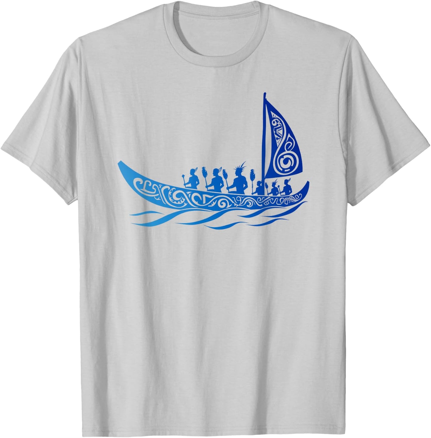 Tribal Hawaiian Outrigger Canoe Shirt - Hawaiian Tribal T-Shirt - T-Shirt | Ash