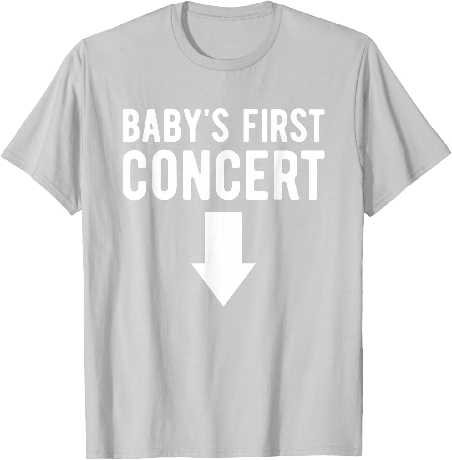 Baby's First Concert Mom To Be Funny Baby Shower Pregnancy T-Shirt - T-Shirt | Ash