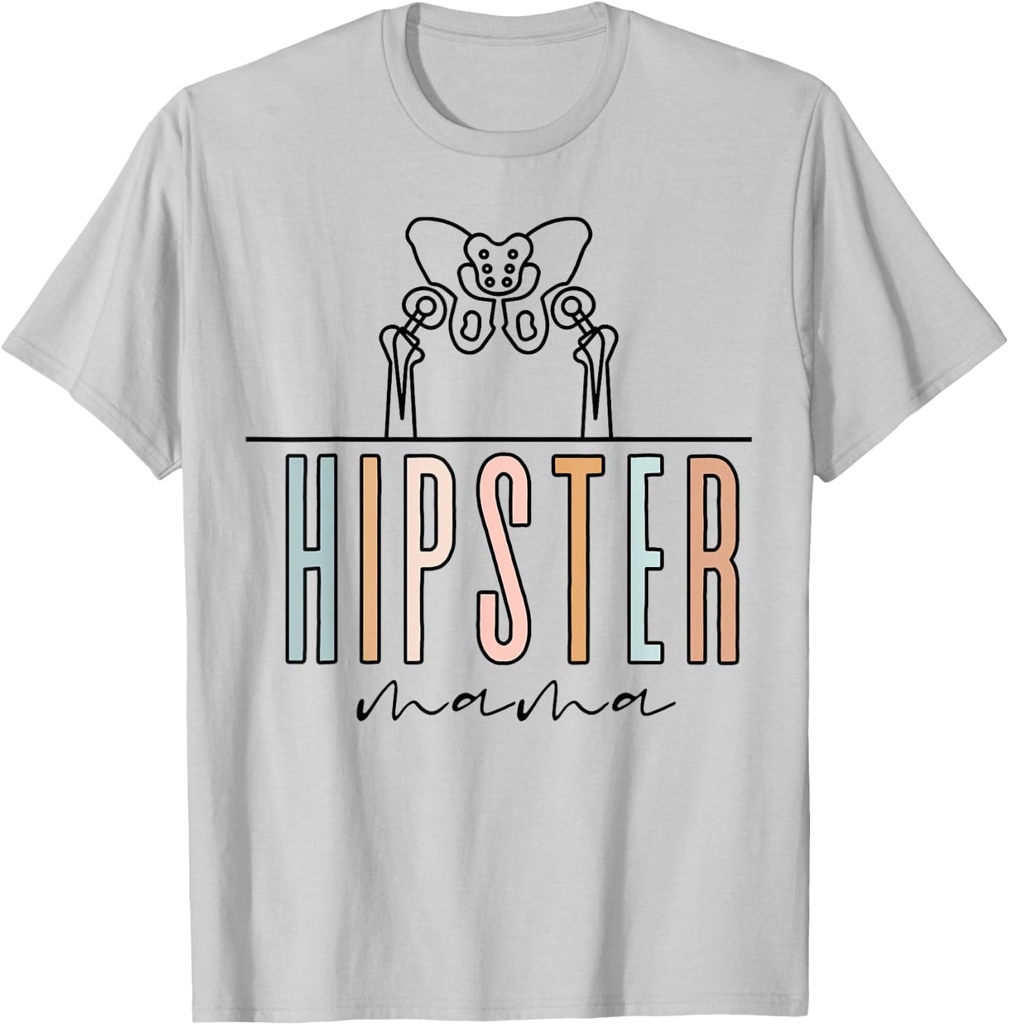 Hip Replacement Hippie Mama Hip Surgery Bionic Recovery T-Shirt - T-Shirt | Ash