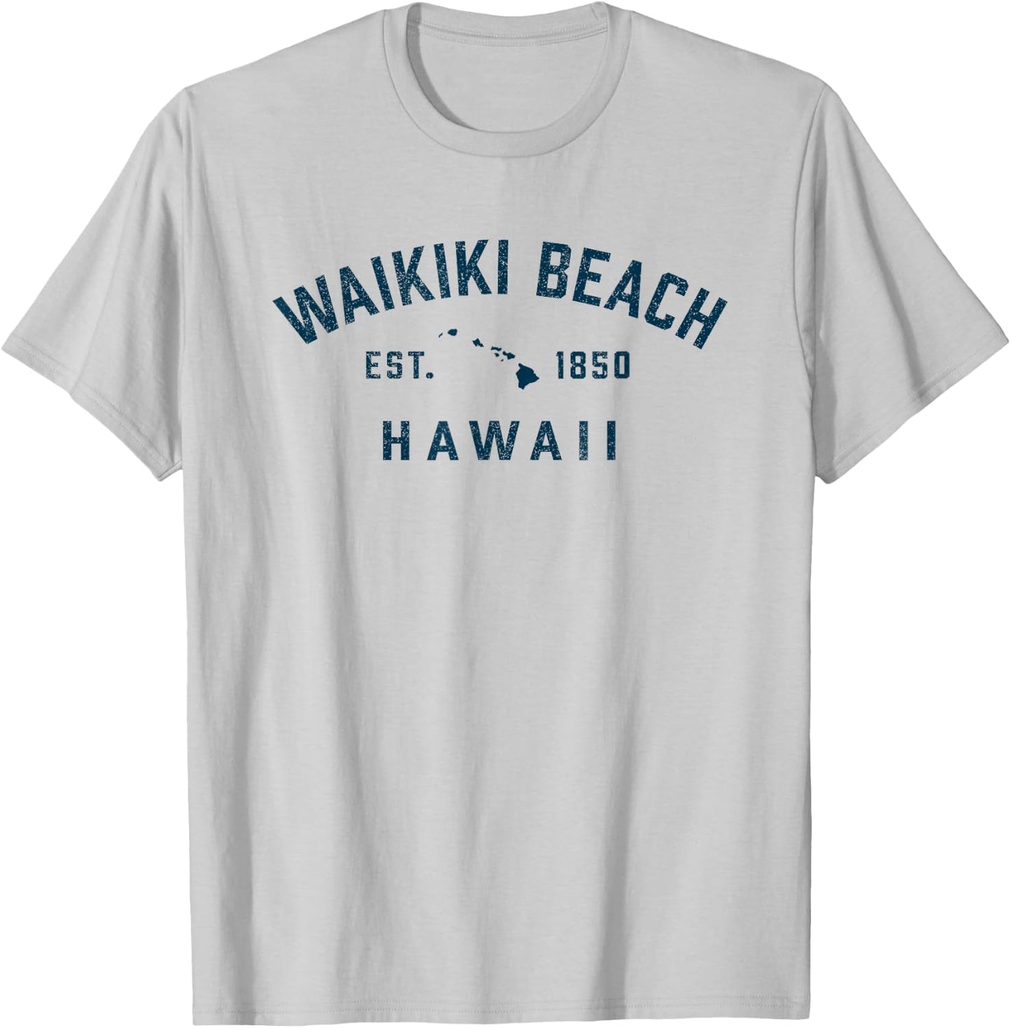 Vintage Waikiki Beach Hawaii Throwback Retro Souvenir T-Shirt - T-Shirt | Ash