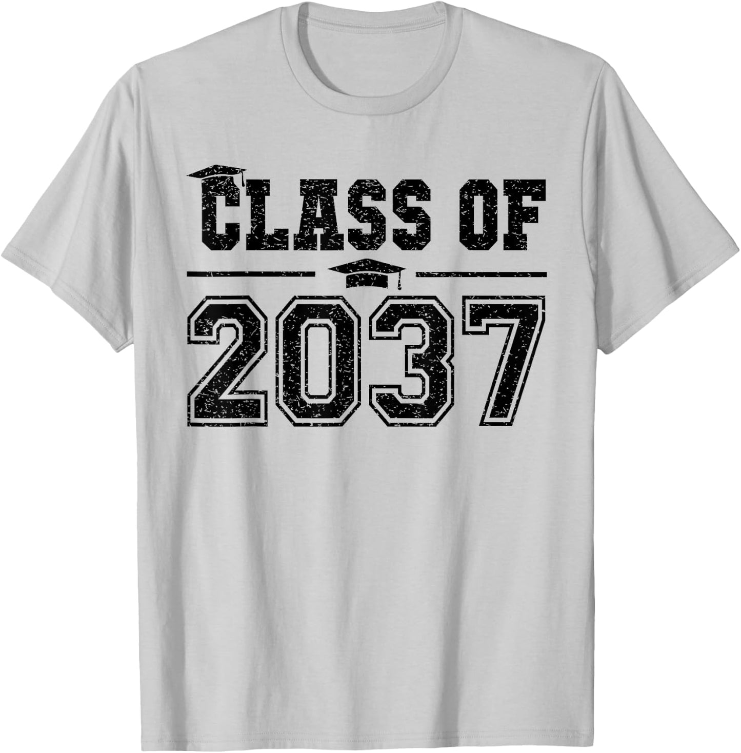 Class of 2037 Grow With Me Graduation First Day of School T-Shirt - T-Shirt | Ash