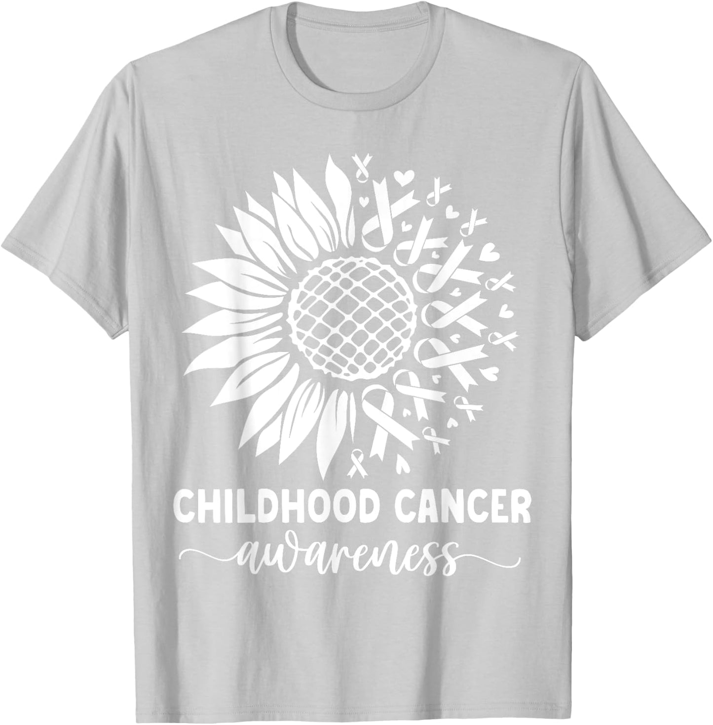 Childhood Cancer awareness Sunflower yellow childhood cancer T-Shirt - T-Shirt | Ash