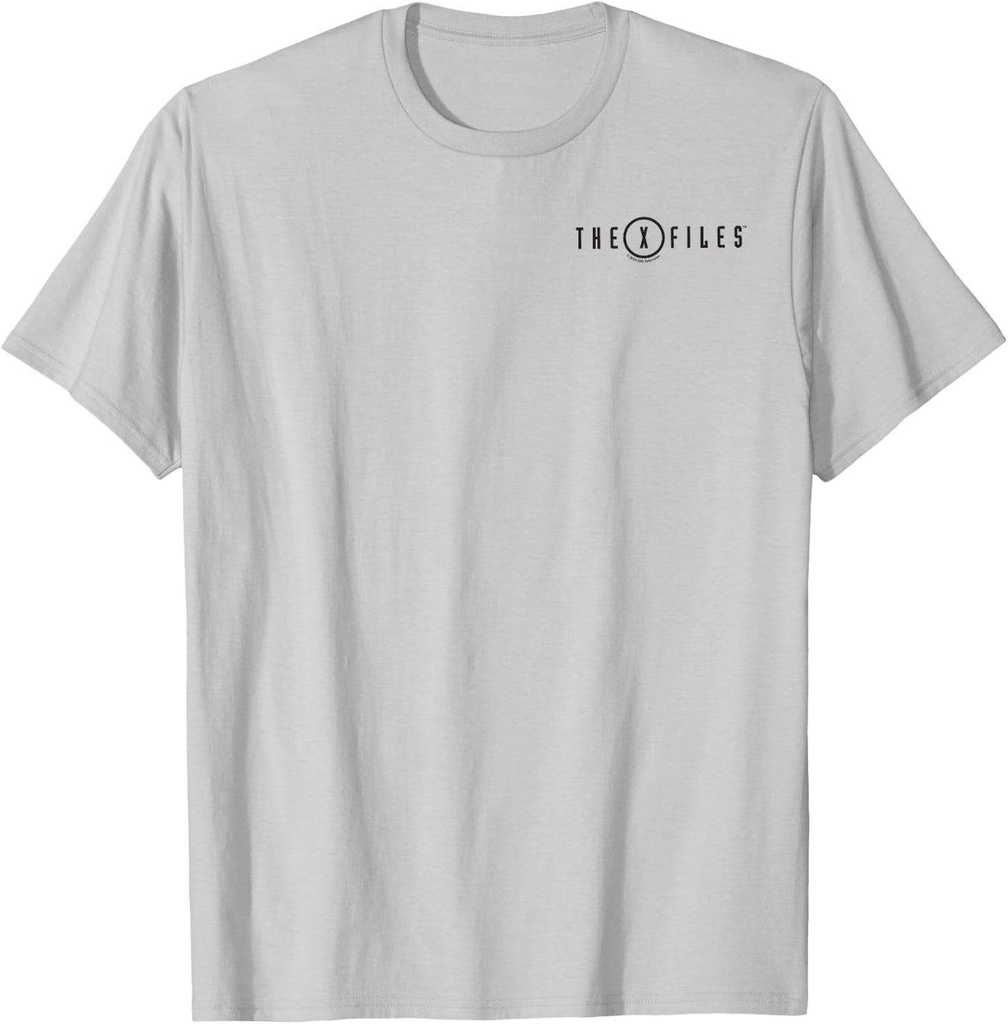 X-Files Iconic Small Left Chest Pocket Text Logo T-Shirt - T-Shirt | Ash