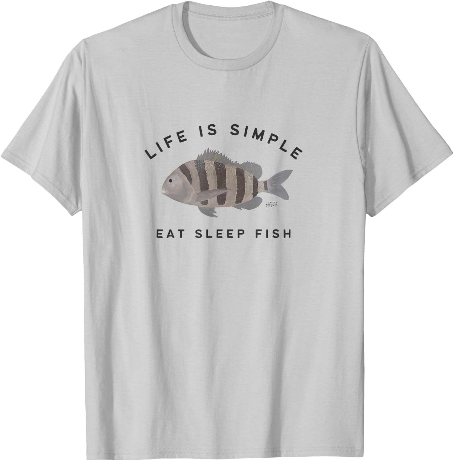Life is simple, eat sleep fish, perfect for fisherman T-Shirt - T-Shirt | Ash