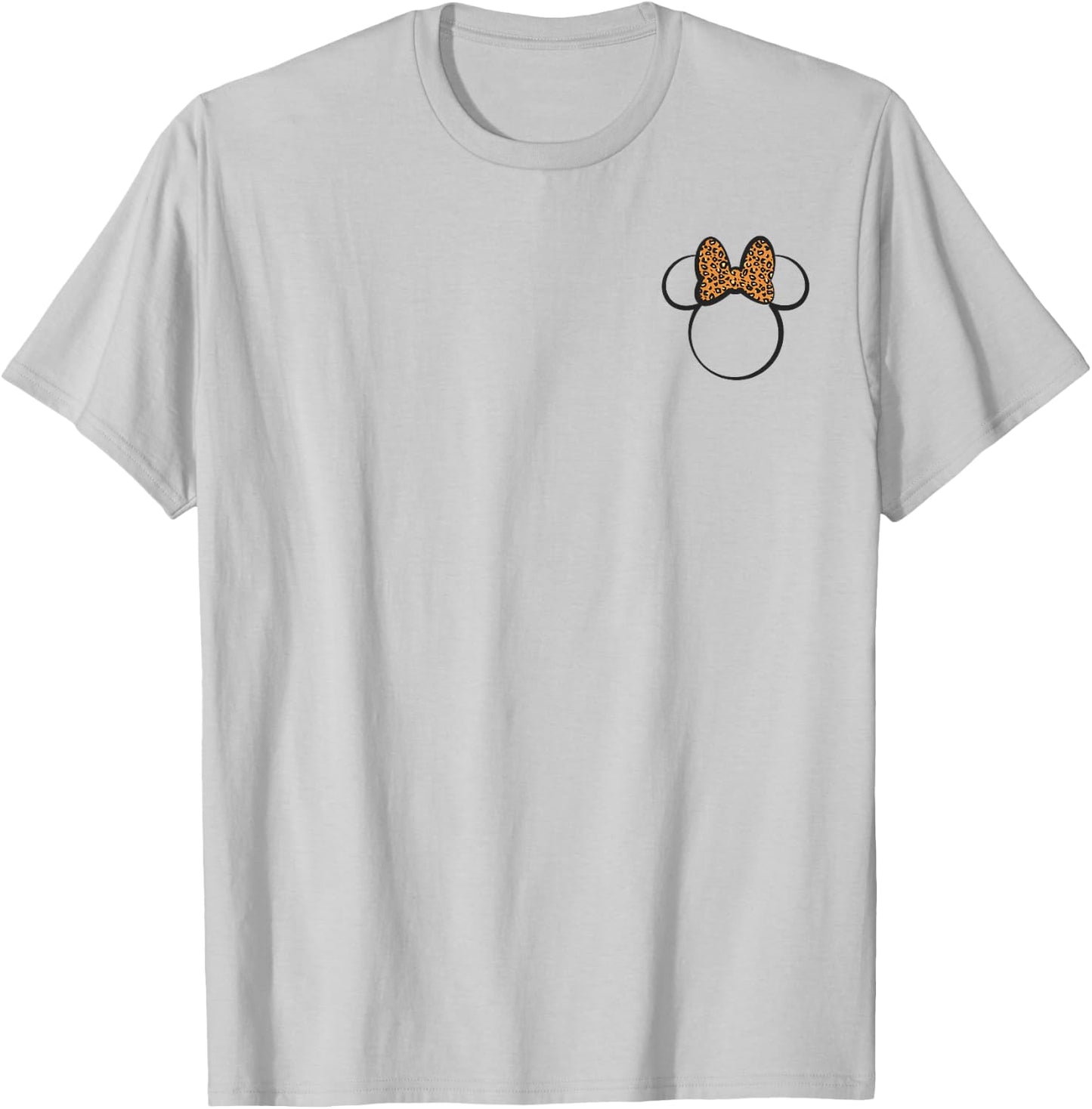 Disney Minnie Mouse Leopard Print Bow Pocket Minnie Ears T-Shirt - T-Shirt | Ash